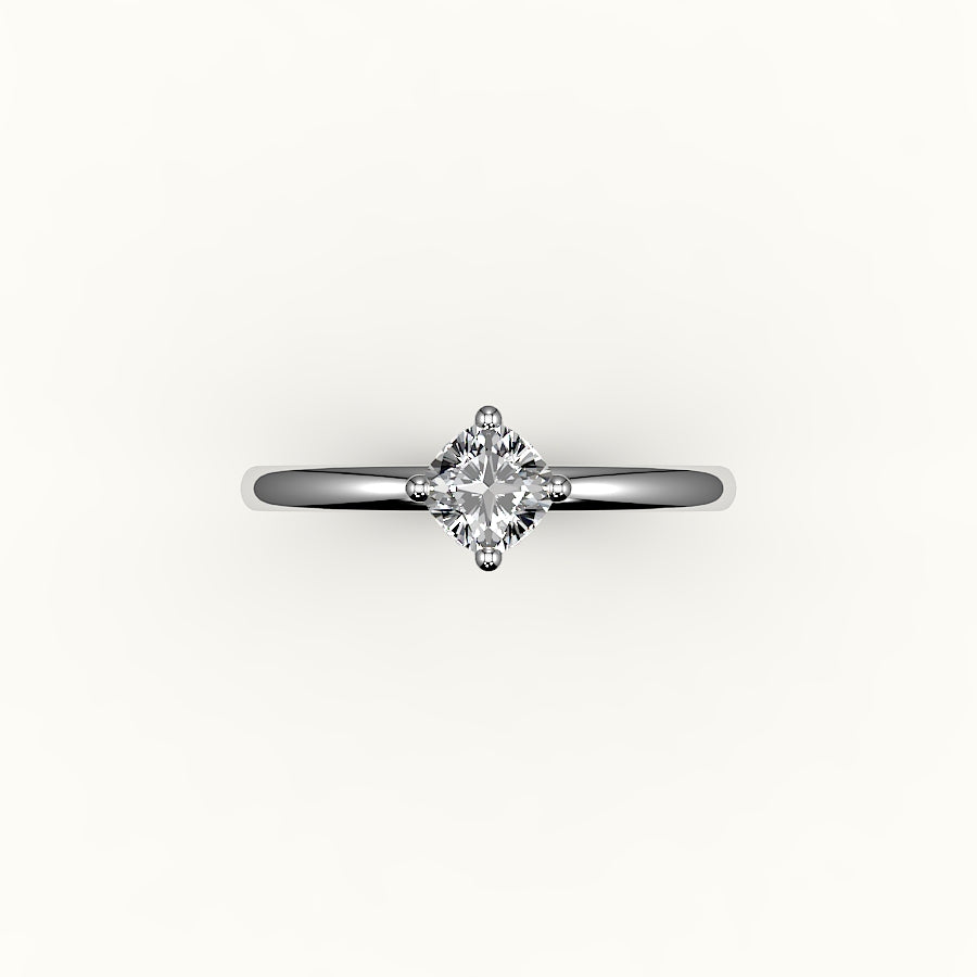 Compass Set Cushion Cut Solitaire Ring Setting