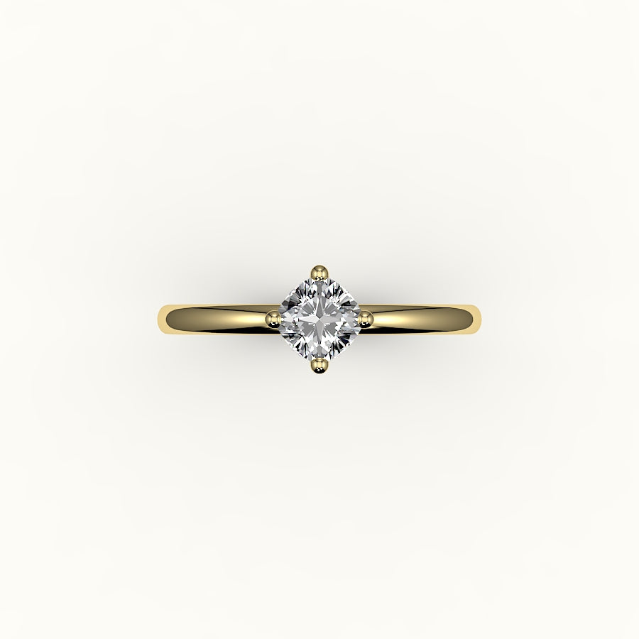Compass Set Cushion Cut Solitaire Ring Setting