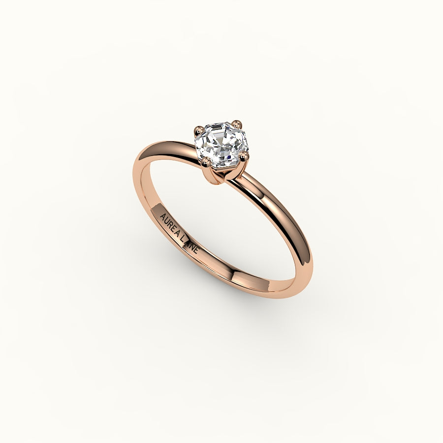 Compass Set Octagon Cut Solitaire Ring Setting