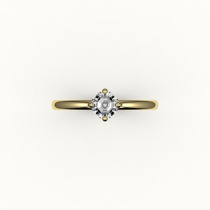Compass Set Octagon Cut Solitaire Ring Setting