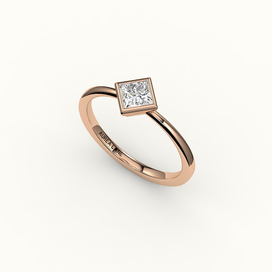 Compass Set Princess Cut Bezel Ring Setting