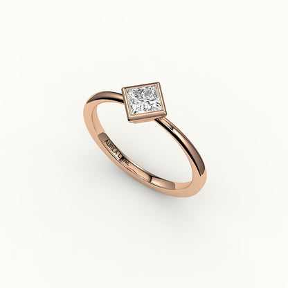 Compass Set Princess Cut Bezel Ring Setting