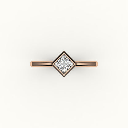 Compass Set Princess Cut Bezel Ring Setting