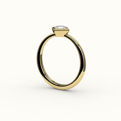 Compass Set Princess Cut Bezel Ring Setting