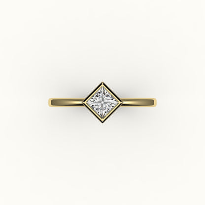 Compass Set Princess Cut Bezel Ring Setting