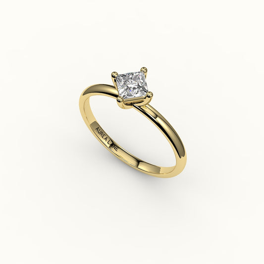 Compass Set Princess Cut Solitaire Ring Setting