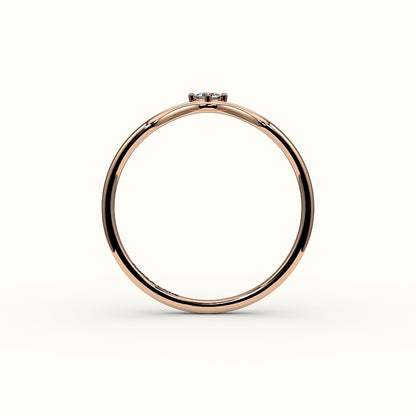 Compass Princess Cut V Diamond Curved Band