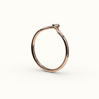 Compass Princess Cut V Diamond Curved Band