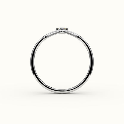 Compass Princess Cut V Diamond Curved Band