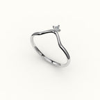 Compass Princess Cut V Diamond Curved Band