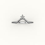 Compass Princess Cut V Diamond Curved Band