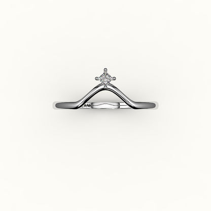 Compass Princess Cut V Diamond Curved Band