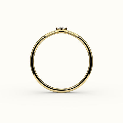 Compass Princess Cut V Diamond Curved Band