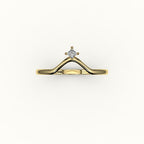 Compass Princess Cut V Diamond Curved Band
