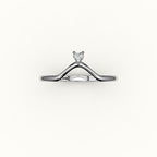 Heart Cut V Diamond Curved Band