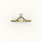 Heart Cut V Diamond Curved Band