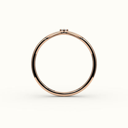 Marquise Cut V Diamond Curved Band