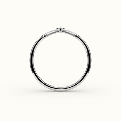 Marquise Cut V Diamond Curved Band