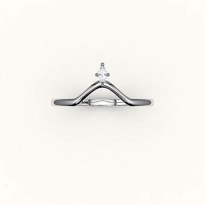 Marquise Cut V Diamond Curved Band