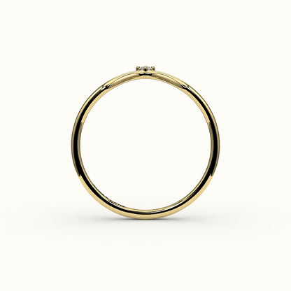 Marquise Cut V Diamond Curved Band