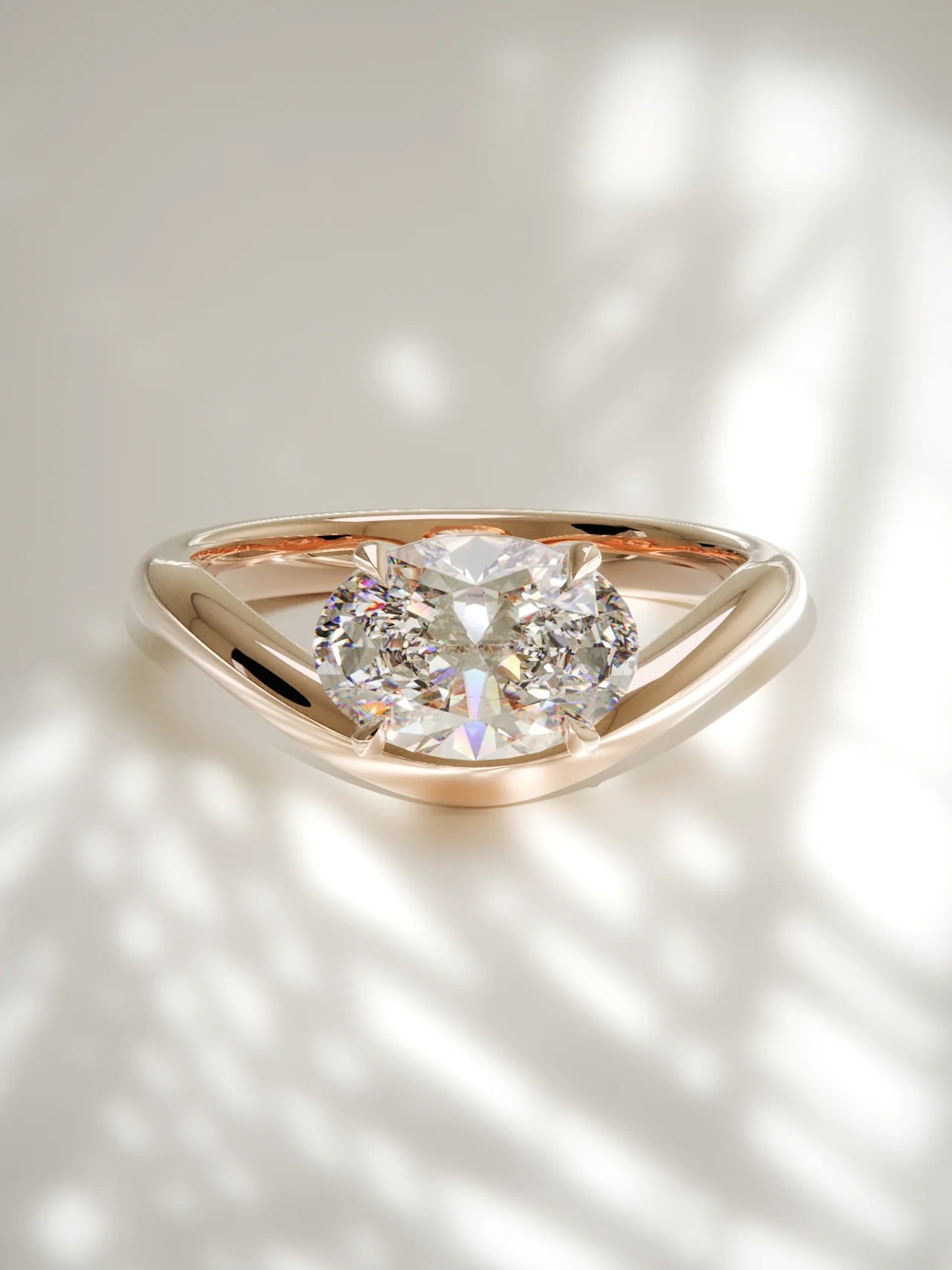 The Arco | East West Oval Solitaire