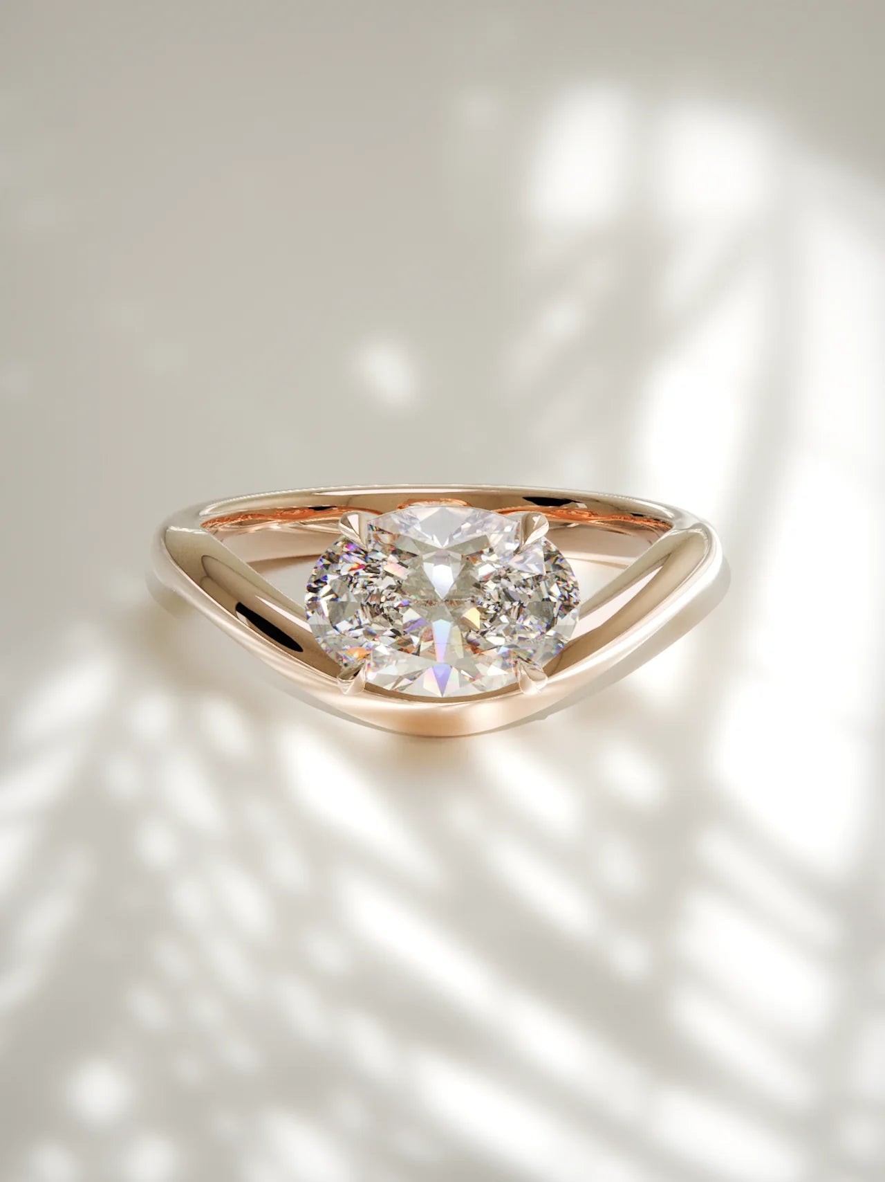 The Arco | East West Oval Solitaire