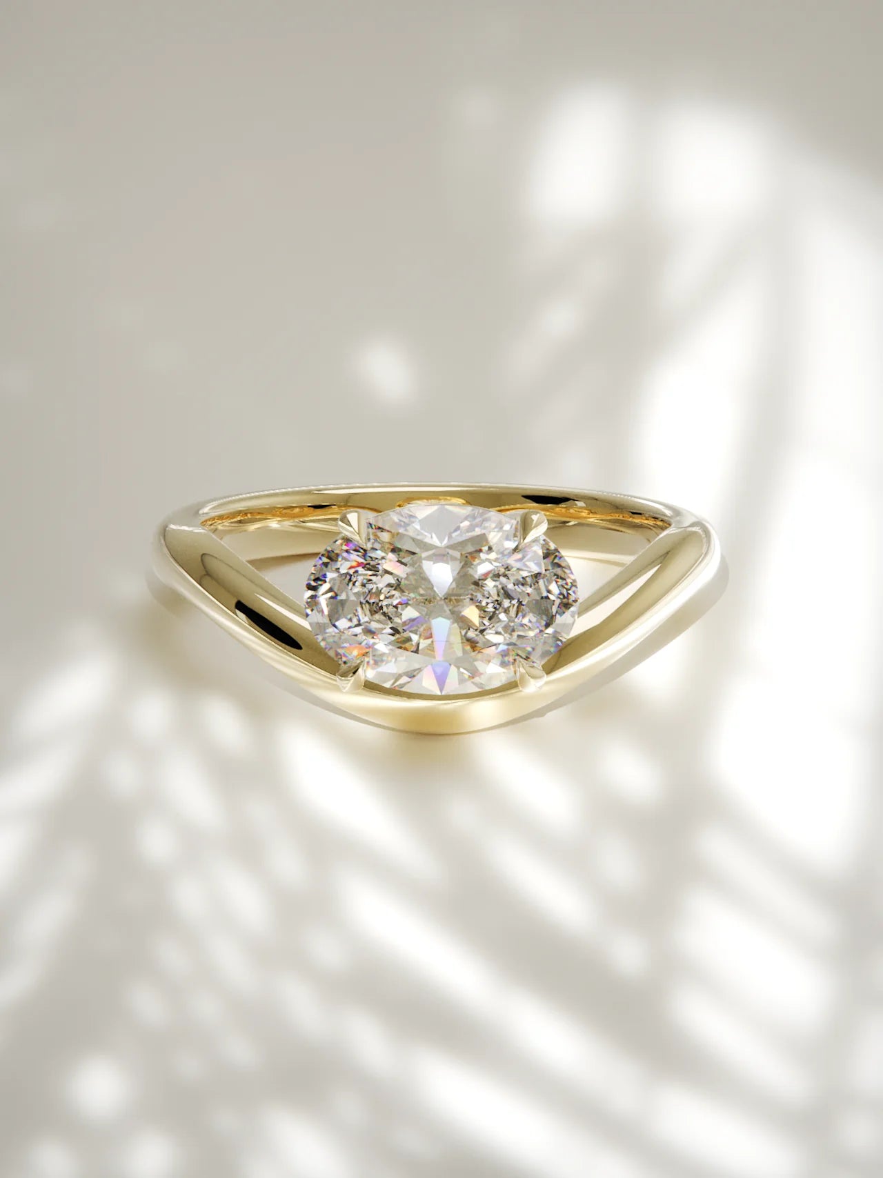 The Arco | East West Oval Solitaire