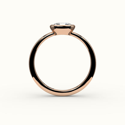 East-West Elongated Cushion Bezel Ring Setting