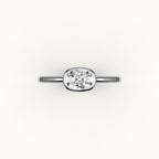 East-West Elongated Cushion Bezel Ring Setting