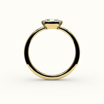 East-West Elongated Cushion Bezel Ring Setting