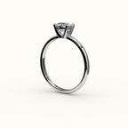 East-West Elongated Cushion Solitaire Ring Setting