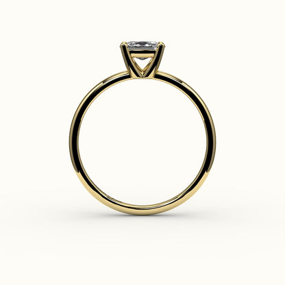 East-West Elongated Cushion Solitaire Ring Setting
