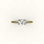 East-West Elongated Cushion Solitaire Ring Setting