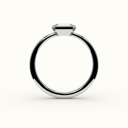 East-West Emerald Cut Bezel Ring Setting
