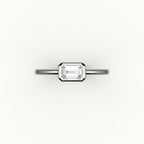 East-West Emerald Cut Bezel Ring Setting