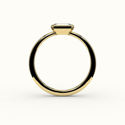 East-West Emerald Cut Bezel Ring Setting