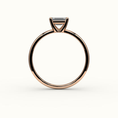 East-West Emerald Cut Solitaire Ring Setting