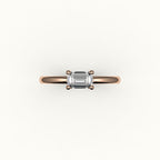 East-West Emerald Cut Solitaire Ring Setting