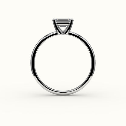 East-West Emerald Cut Solitaire Ring Setting