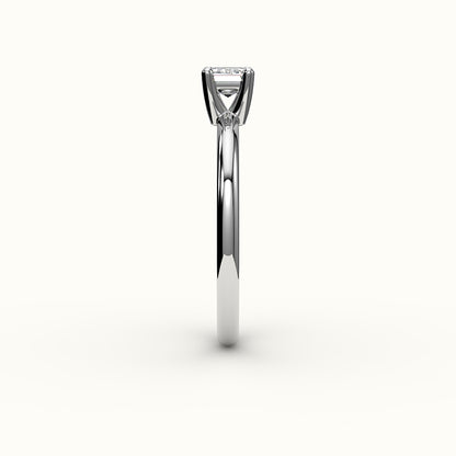 East-West Emerald Cut Solitaire Ring Setting