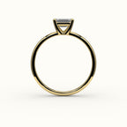 East-West Emerald Cut Solitaire Ring Setting