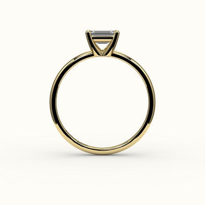 East-West Emerald Cut Solitaire Ring Setting