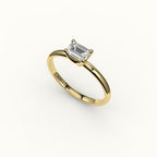 East-West Emerald Cut Solitaire Ring Setting