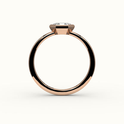 East-West Hexagon Cut Bezel Ring Setting