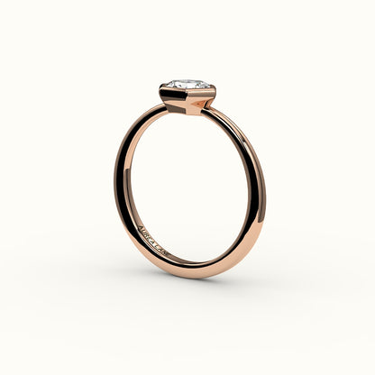 East-West Hexagon Cut Bezel Ring Setting