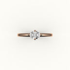 East-West Hexagon Cut Solitaire Ring Setting