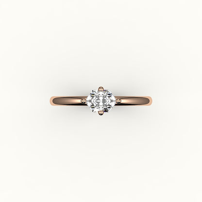East-West Hexagon Cut Solitaire Ring Setting