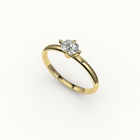East-West Hexagon Cut Solitaire Ring Setting