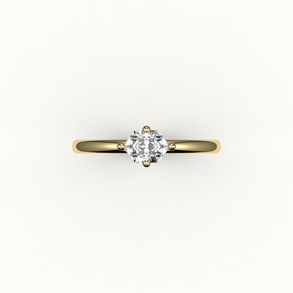East-West Hexagon Cut Solitaire Ring Setting