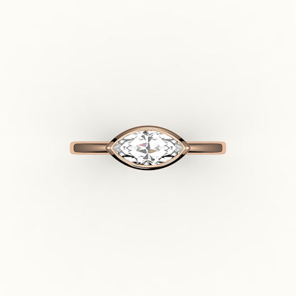 East-West Marquise Cut Bezel Ring Setting